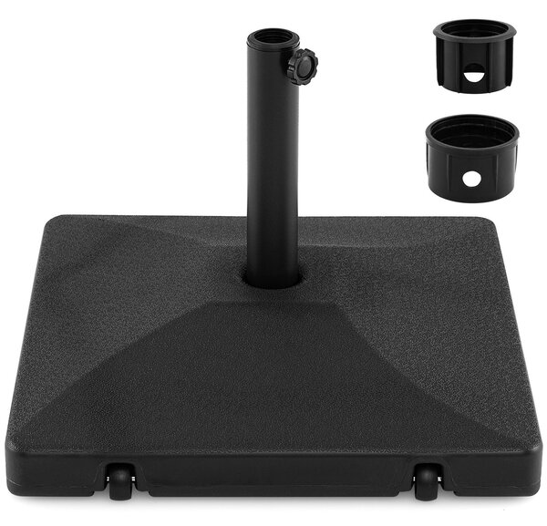 Costway Base per ombrellone riempibile con sabbia e acqua in hdpe, Supporto quadrato con ruote e maniglia per ombrellone