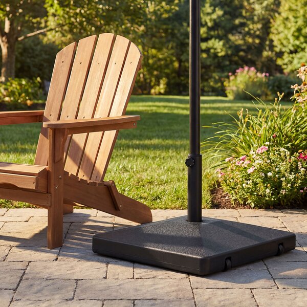 Costway Base per ombrellone riempibile con sabbia e acqua in hdpe, Supporto quadrato con ruote e maniglia per ombrellone