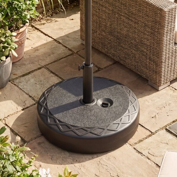 Costway Base ombrellone da giardino con acqua e sabbia 52 kg, Supporto rotondo con maniglia e manopola regolabile