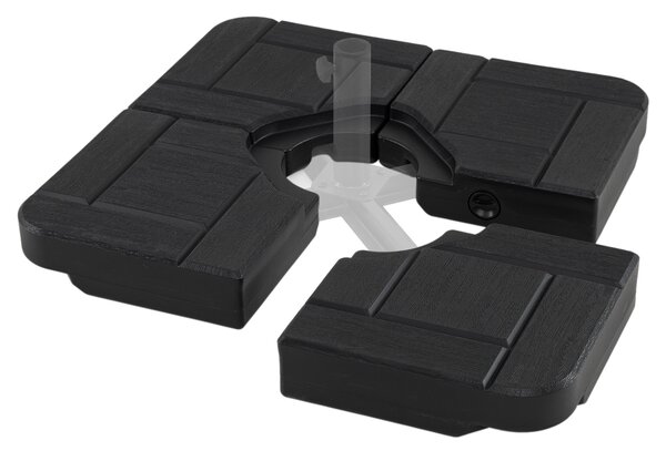 Costway Base ombrellone da giardino a 4 pezzi con 84 kg acaua e sabbia, Base riempibile quadrata supporto pesante portabile con maniglia