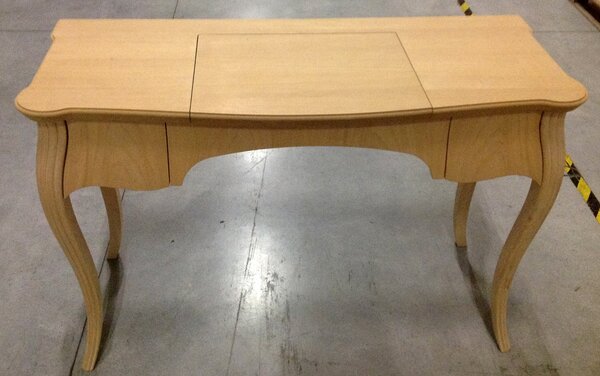 Toeletta in legno 2 cassetti grezzo l.120 p.50 h.80 (059)