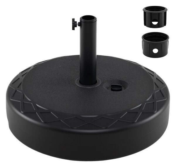 Costway Base ombrellone da giardino con acqua e sabbia 52 kg, Supporto rotondo con maniglia e manopola regolabile