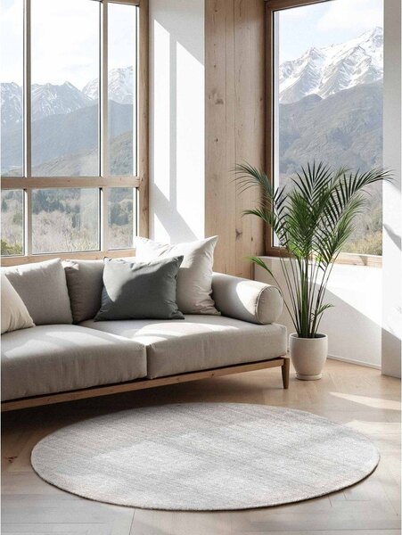 Tappeto rotondo grigio chiaro in iuta reversibile/tessuto a mano ø 200 cm Bouclé Jaipur – Hanse Home