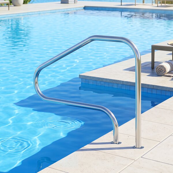 Costway Corrimano per piscina in acciaio inox max 180 kg montaggio facile, Ringhiera di sicurezza con base separata accessori inclusi