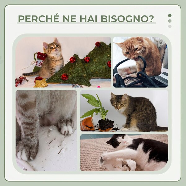 AllMyPets Albero Tiragraffi per Gatti Multilivello con Amaca e Pallina Appesa in Legno e Peluche 50x36x70 cm colore Grigio Chiaro