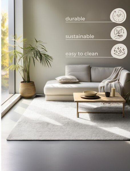 Tappeto grigio chiaro in iuta reversibile/tessuto a mano 60x90 cm Bouclé Jaipur – Hanse Home