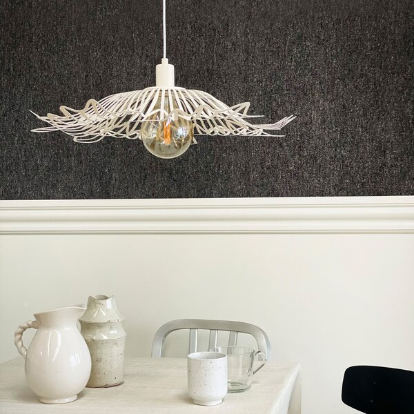 Lampada a sospensione Dyberg Larsen, Flora, dimmerabile, Bianco, Soggiorno, Metallo, Design