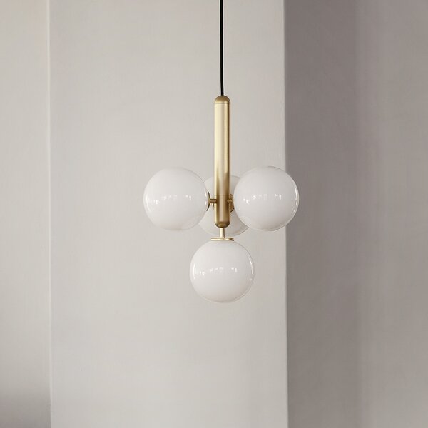 Lampada a sospensione Nuura Aps, Miira 4, dimmerabile, Dorato / Ottone, Soggiorno, Vetro, Design