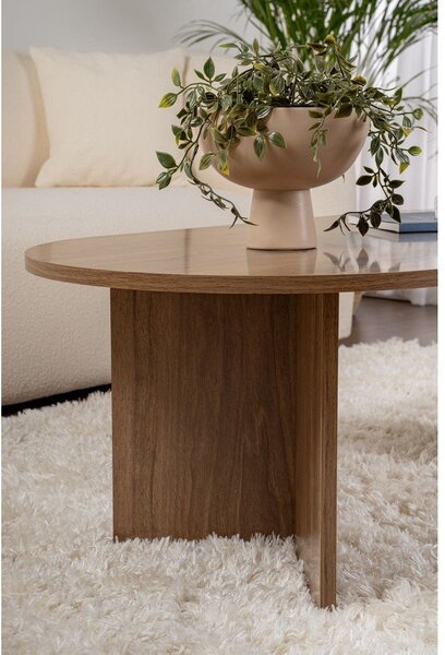 Tavolino da salotto marrone scuro con effetto noce 60x119 cm Sable – Kalune Design