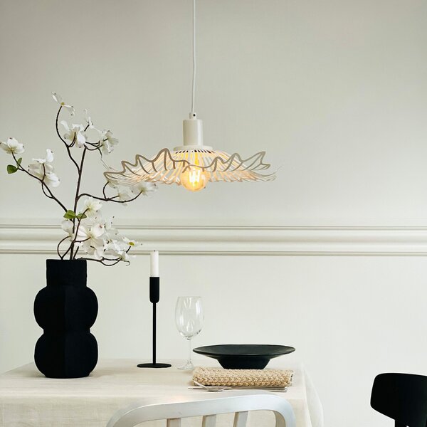 Lampada a sospensione Dyberg Larsen, Flora, dimmerabile, Bianco, Soggiorno, Metallo, Design