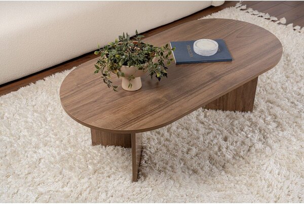 Tavolino da salotto marrone scuro con effetto noce 60x119 cm Sable – Kalune Design