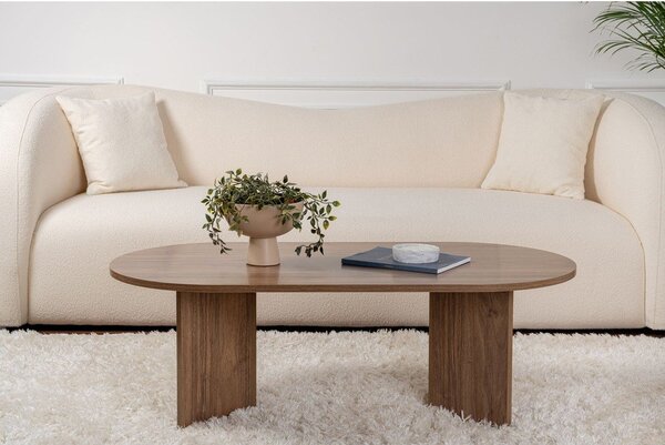 Tavolino da salotto marrone scuro con effetto noce 60x119 cm Sable – Kalune Design