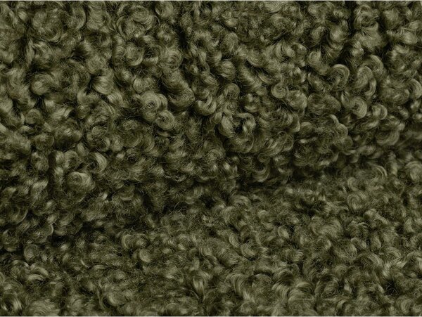 Poggiapiedi verde con rivestimento in bouclé Dia – Micadoni
