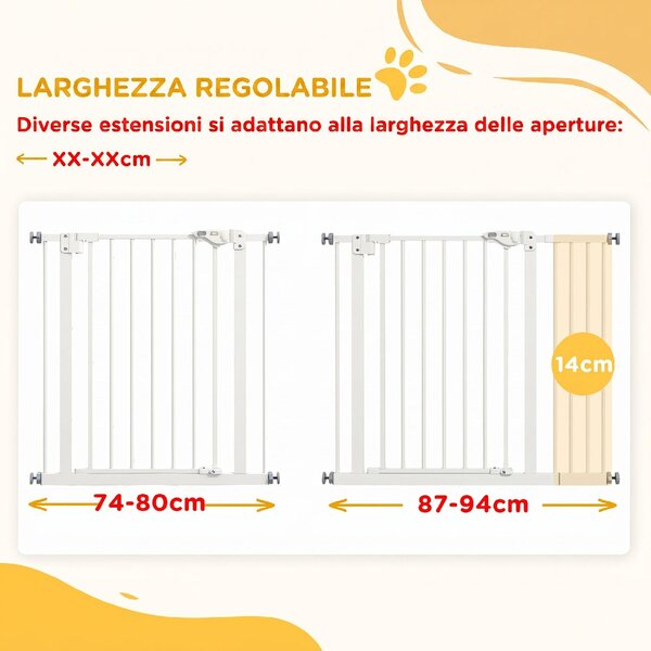 AllMyPets Cancellino per Cani Regolabile con Chiusura Automatica in Acciaio e Plastica 74-100x77 cm colore Nero