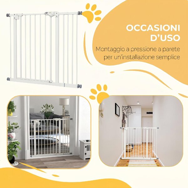 AllMyPets Cancellino per Cani Regolabile con Chiusura Automatica in Acciaio e Plastica 74-100x77 cm colore Nero