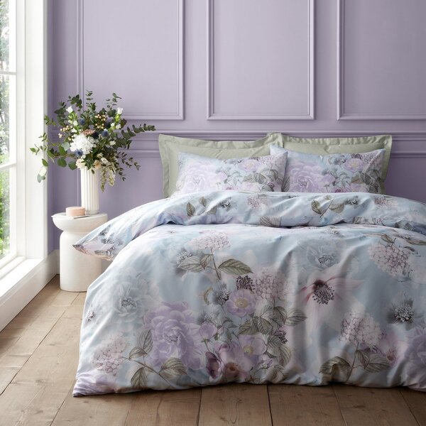 Set copripiumino e federa azzurro per letto singolo 135x200 cm Floral Serenity – RHS