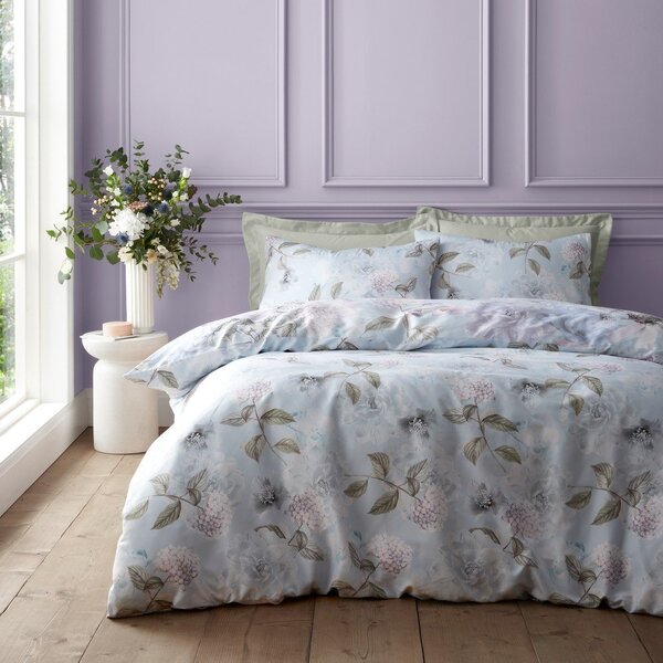 Set copripiumino e federa azzurro per letto singolo 135x200 cm Floral Serenity – RHS