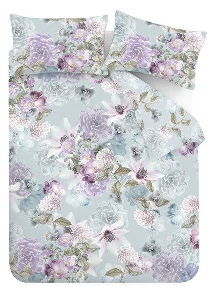 Set copripiumino e federa azzurro per letto singolo 135x200 cm Floral Serenity – RHS