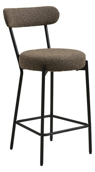 Sgabello da bar marrone imbottito (altezza della seduta 65 cm) Badalona – House Nordic
