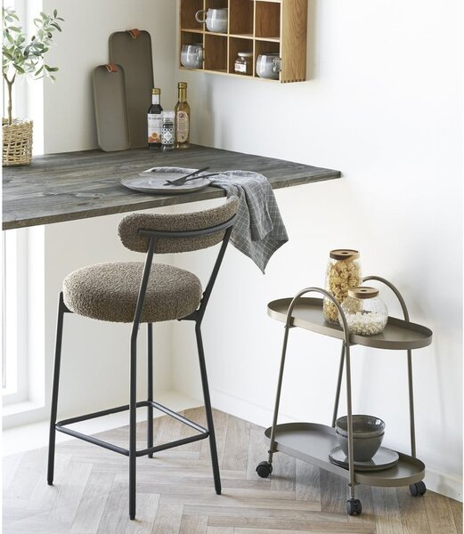 Sgabello da bar marrone imbottito (altezza della seduta 65 cm) Badalona – House Nordic