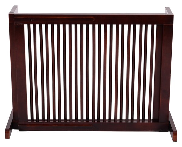 Costway Cancello di legno per animali con 3 pannelli regolabile, Barriera per cani da corridoio e scale 203x56x9,5cm