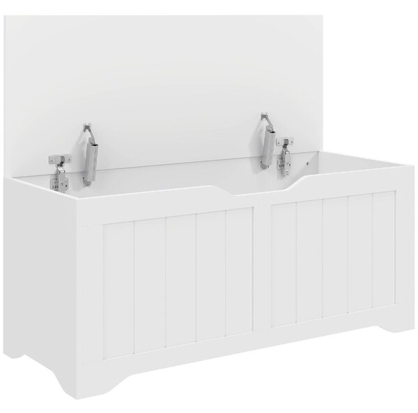 DecHome Cassapanca Panca Contenitore Dimensioni 80x40x45 cm colore Bianco