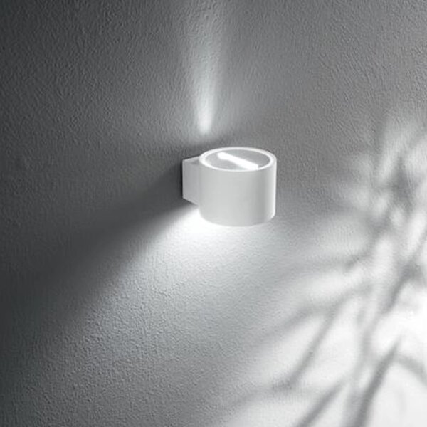 Applique Esterno Moderna Biemissione Monocle Alluminio Bianco 1 Luce G9