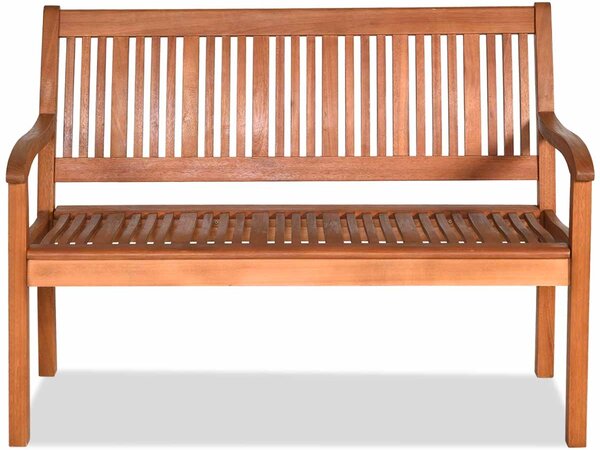 Costway Panchina di legno 126 x 63 x 91 cm, Panchina da giardino per 2 persone con schienale curvo e braccioli ampi