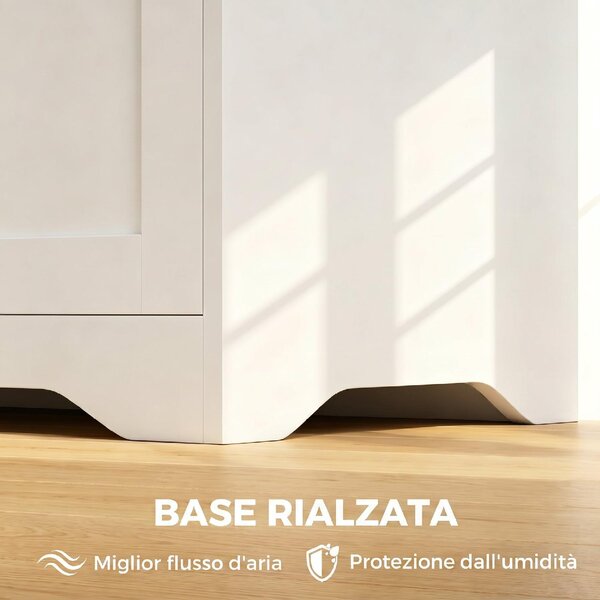DecHome Cassapanca Panca Contenitore Dimensioni 80x40x45 cm colore Bianco