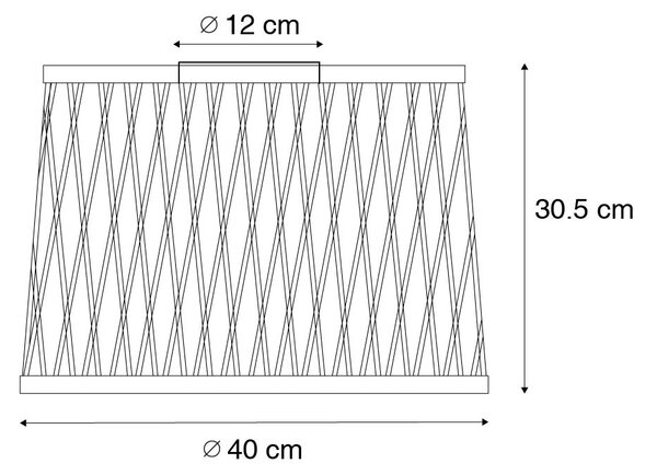 Lampada da soffitto rustica in rattan nero 40 cm IP44 - Calamus