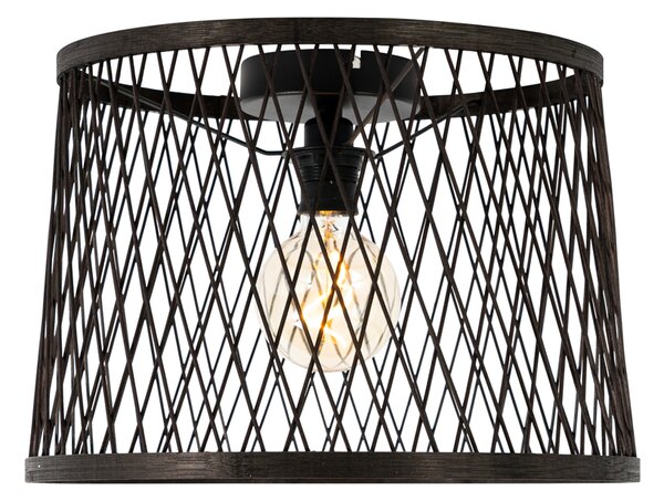 Lampada da soffitto rustica in rattan nero 40 cm IP44 - Calamus