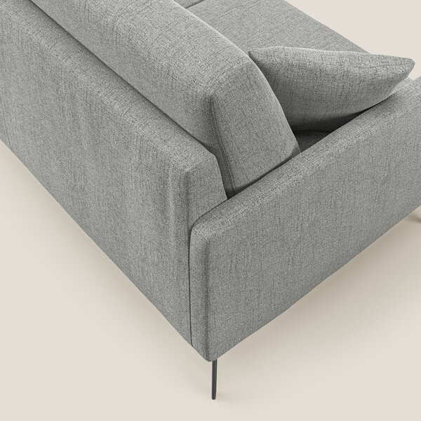 Saturno divano moderno in tessuto morbido impermeabile T03 grigio chia