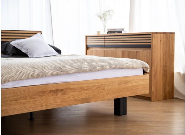 Letto Francese in rovere massello moderno 140x200: eleganza e robustezza