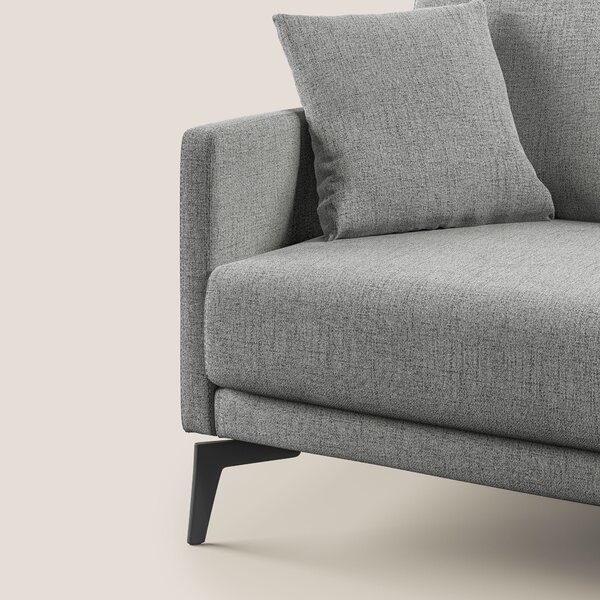 Saturno divano moderno in tessuto morbido impermeabile T03 grigio chia