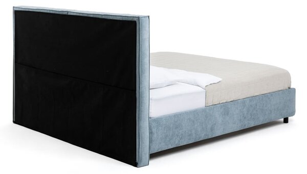 Letto matrimoniale imbottito blu con contenitore con rete inclusa 180x200 cm Myra Bold – Bonami Selection