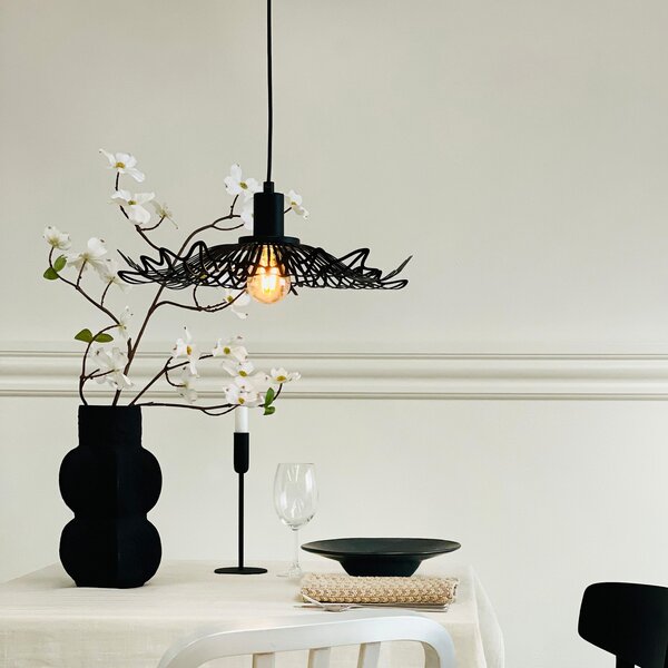Lampada a sospensione Dyberg Larsen, Flora, dimmerabile, Nero, Soggiorno, Metallo, Design