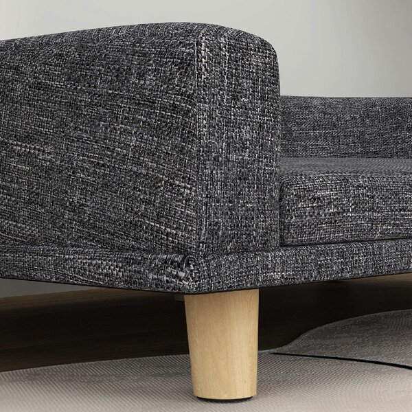 AllMyPets Divano per Cani di Taglia Grande con Cuscino Sfoderabile in Poliestere e Legno 98x67x25 cm colore Grigio Scuro