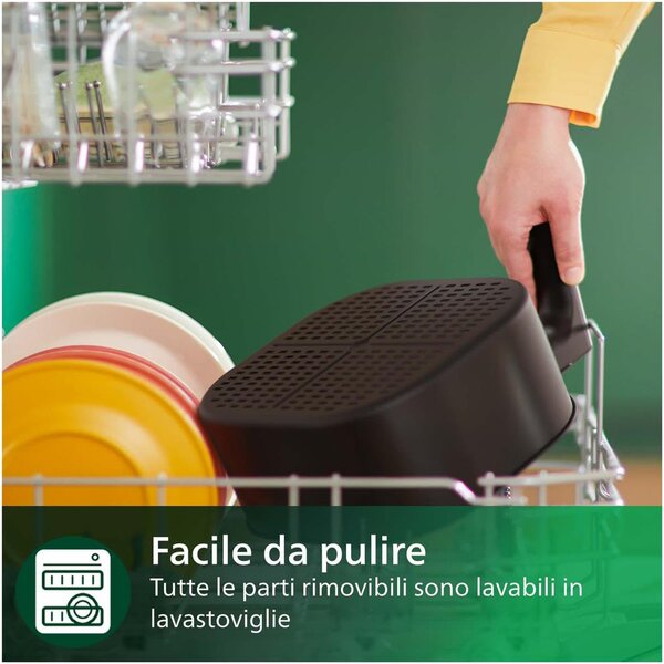 Philips Friggitrice ad Aria Airfryer Multifunzione Capacit 7.2 Litri Potenza 2000 Watt Rapid Air con Termostato Regolabile e Timer colore Bianco -