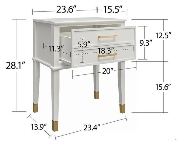 Comodino bianco Westerleigh – Støraa