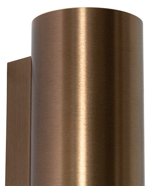 Lampada da parete smart bronzo scuro rotonda 2 luci incl. 2 Wifi GU10 50mm - Sandy
