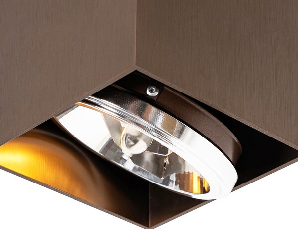 Faretto da incasso di design bronzo scuro quadrato girevole e inclinabile - Box