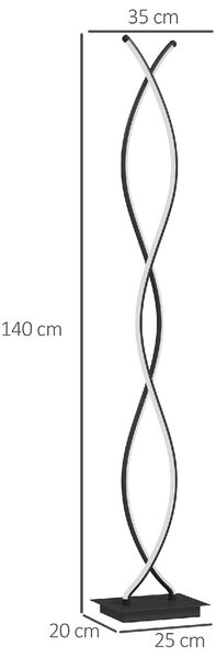 DecHome Lampada da Terra Moderna a Doppia Spirale Lampada da Salotto con Luminosit Regolabile Interruttore a Pedale colore Nero