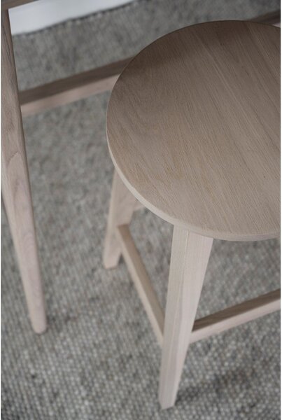 Sedia da bar di colore naturale in rovere massiccio (altezza della seduta 65 cm) Austin – Rowico