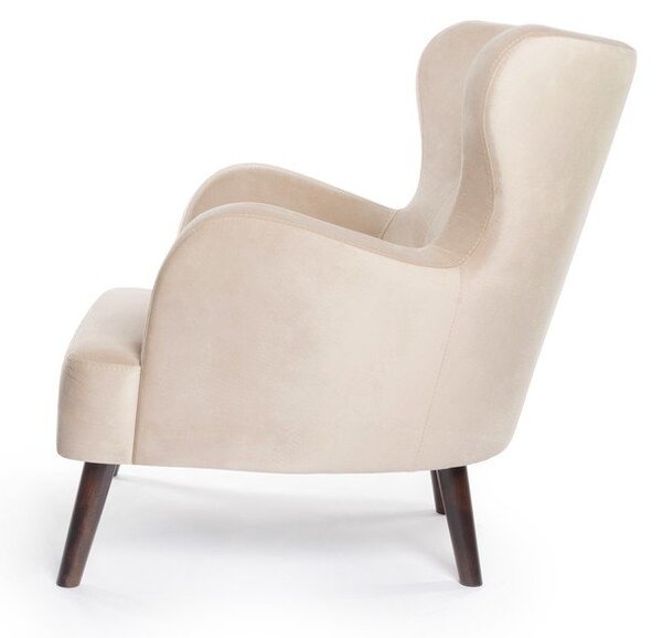 Poltrona in velluto beige Noemye - Bonami Essentials