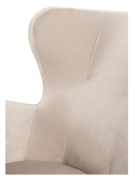 Poltrona in velluto beige Noemye - Bonami Essentials