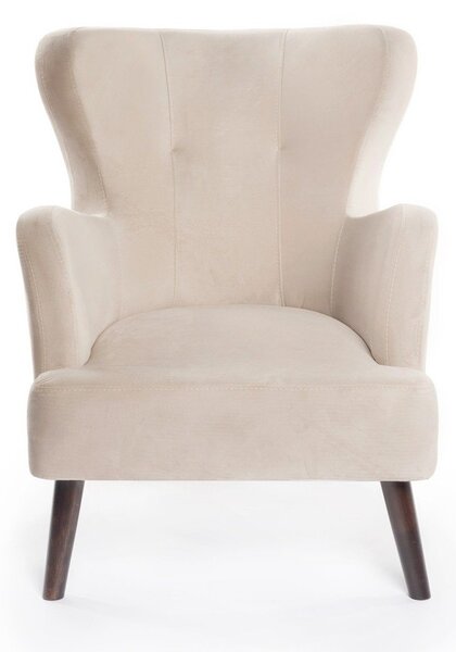 Poltrona in velluto beige Noemye - Bonami Essentials