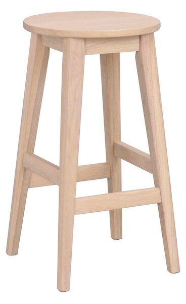 Sedia da bar di colore naturale in rovere massiccio (altezza della seduta 65 cm) Austin – Rowico