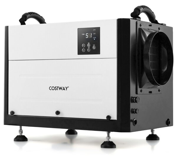 Costway Deumidificatore per spazi ristetti commerciale con 3 modalità e timer 24h, Deumidificatore per cantine Bianco