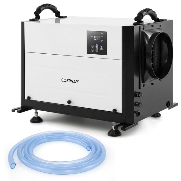 Costway Deumidificatore per spazi ristetti commerciale con 3 modalità e timer 24h, Deumidificatore per cantine Bianco