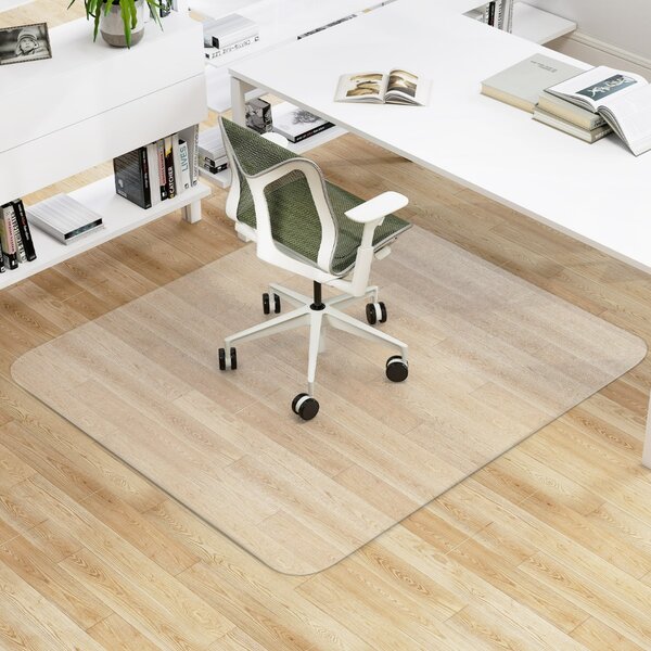 Costway Tappetino trasparente per sedie per pavimenti in legno massello, Tappeto protettivo in PVC per sedie con rotelle 180 x 160 cm